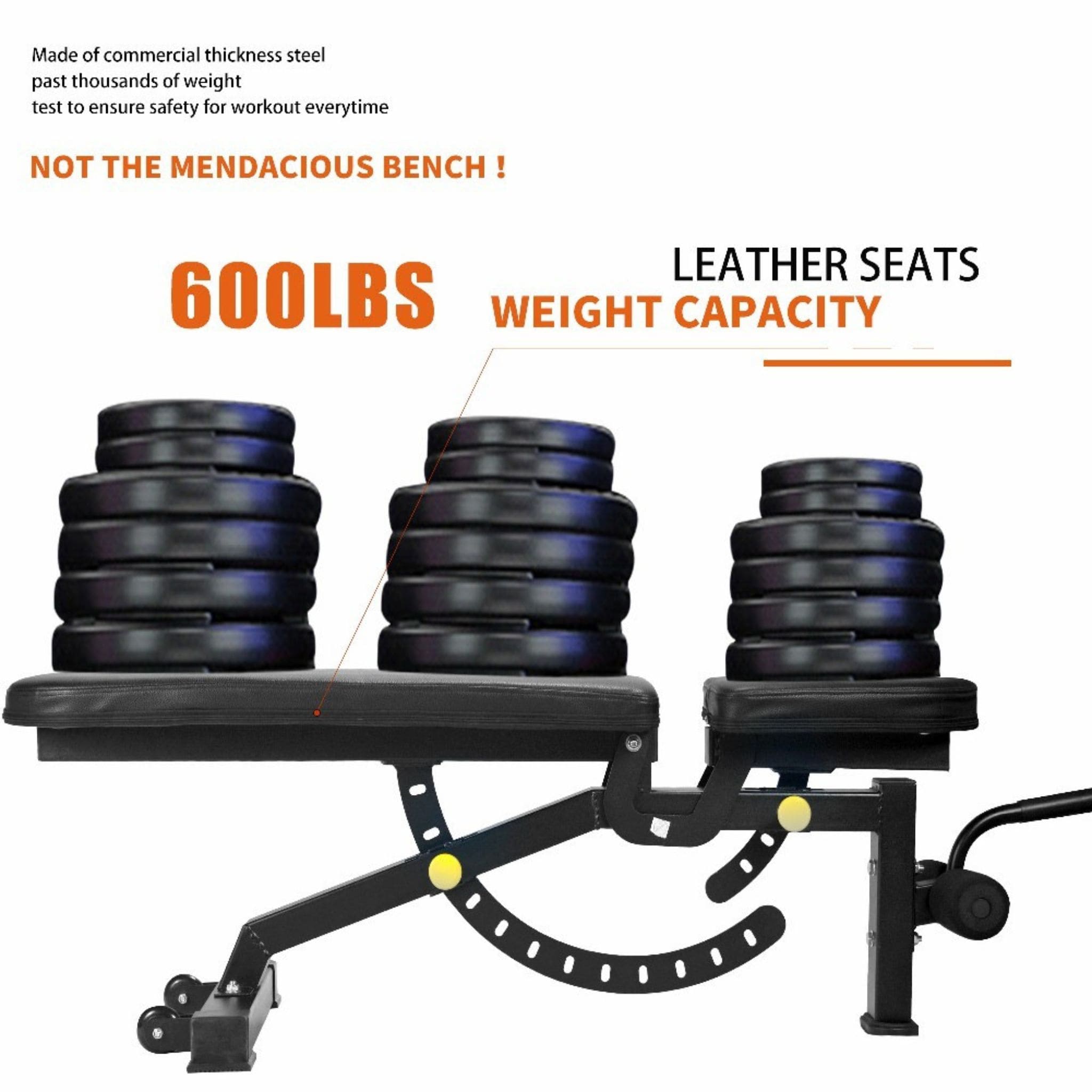 Rovix 1,000 lb Squat Power Cage with Weight Bench — Includes 200 lb Bumper Plate Set