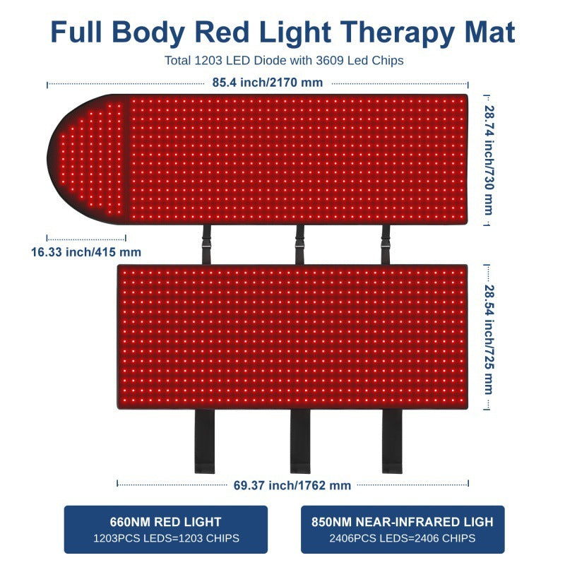 FitHaven Professional Red Light Therapy Pad | Full-Body Infrared | 601W | Sleeping Bag Design