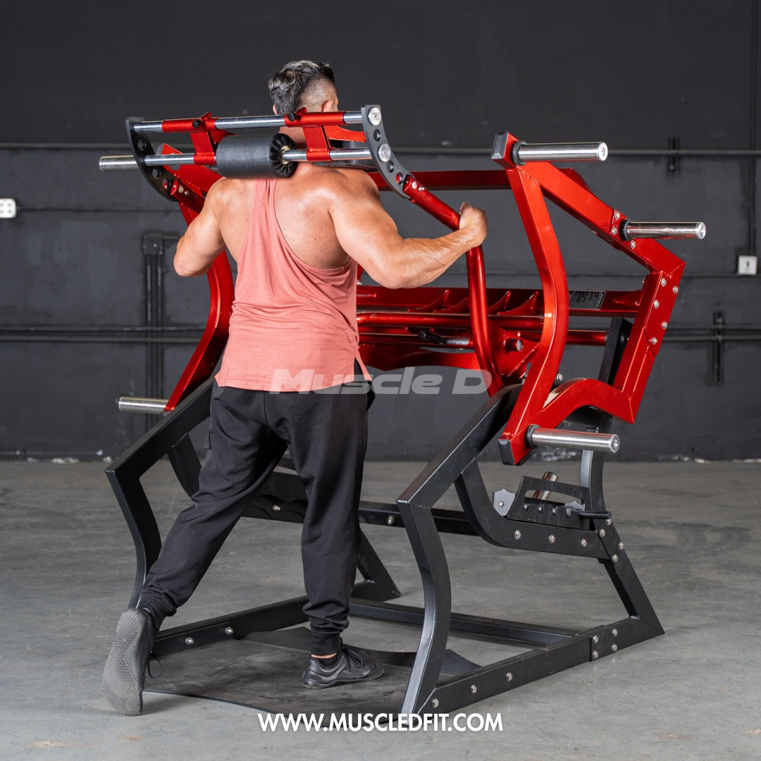 Muscle D Fitness Pro Strength Power Hack Squat — 1,200 lb Capacity, 11-Gauge Steel, Commercial