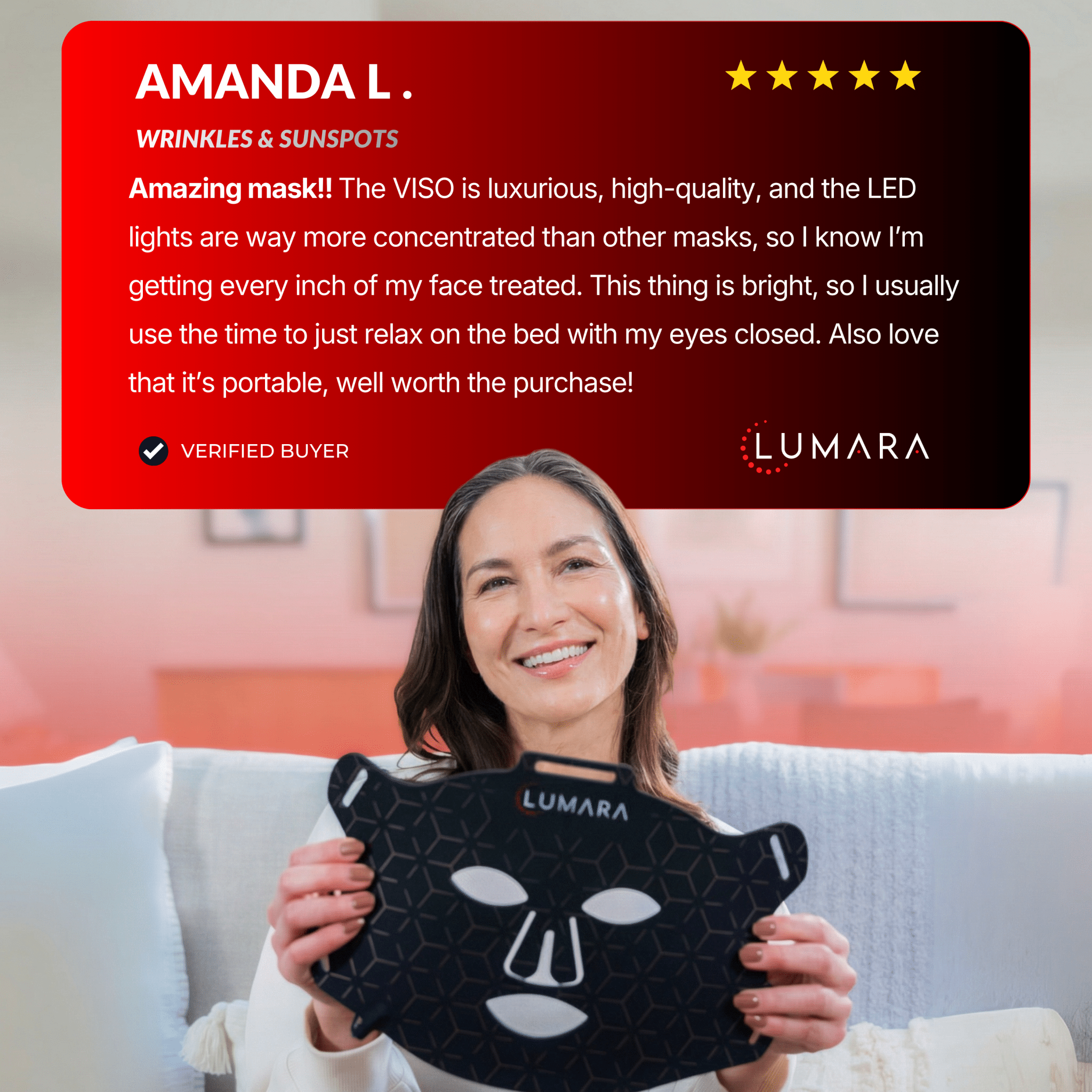 VISO | FDA-Cleared Red Light Therapy Mask | 470 Micro-LEDs | 5x Faster Results