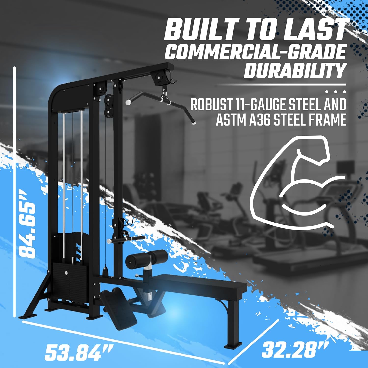 SFE Selectorized Lat Pulldown & Low Row Combo — 264 lb Stack | Dual-Function Commercial