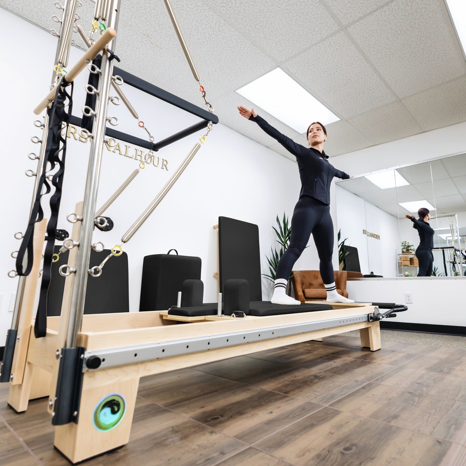 Nano Elite Half Trapeze - Adjustable Studio Pilates Reformer with Tower - RE09