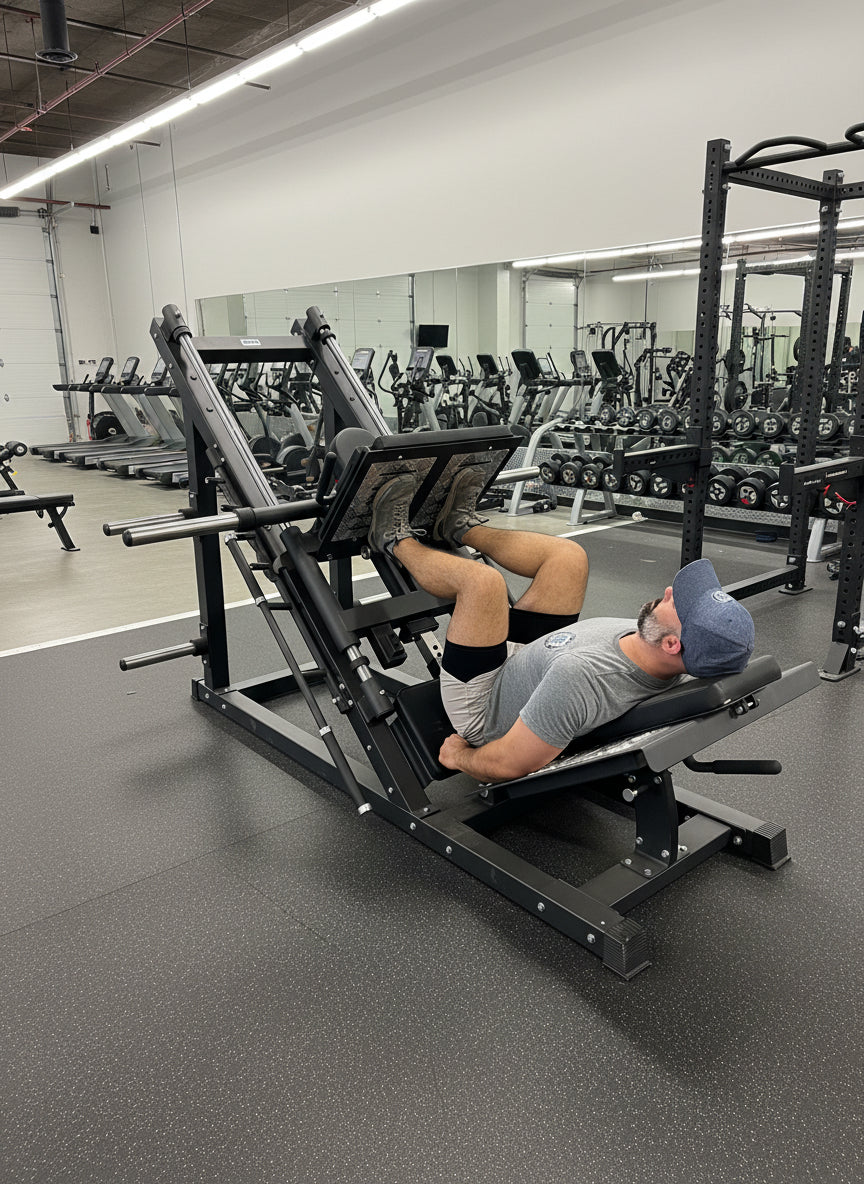 45° Plate-Loaded Leg Press & Hack Squat Combo — 538 lb Commercial Steel, Dual-Function