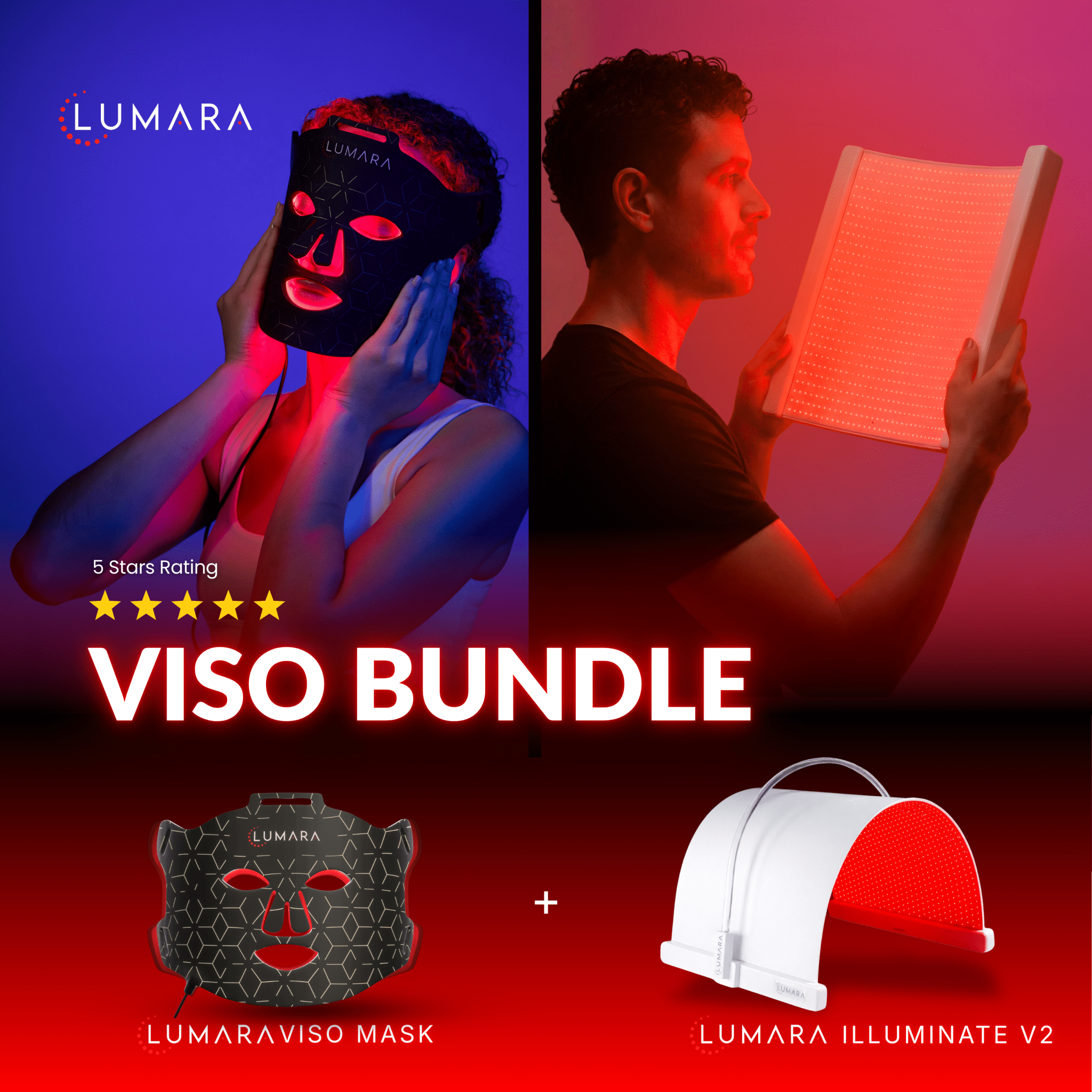 VISO | FDA-Cleared Red Light Therapy Mask | 470 Micro-LEDs | 5x Faster Results
