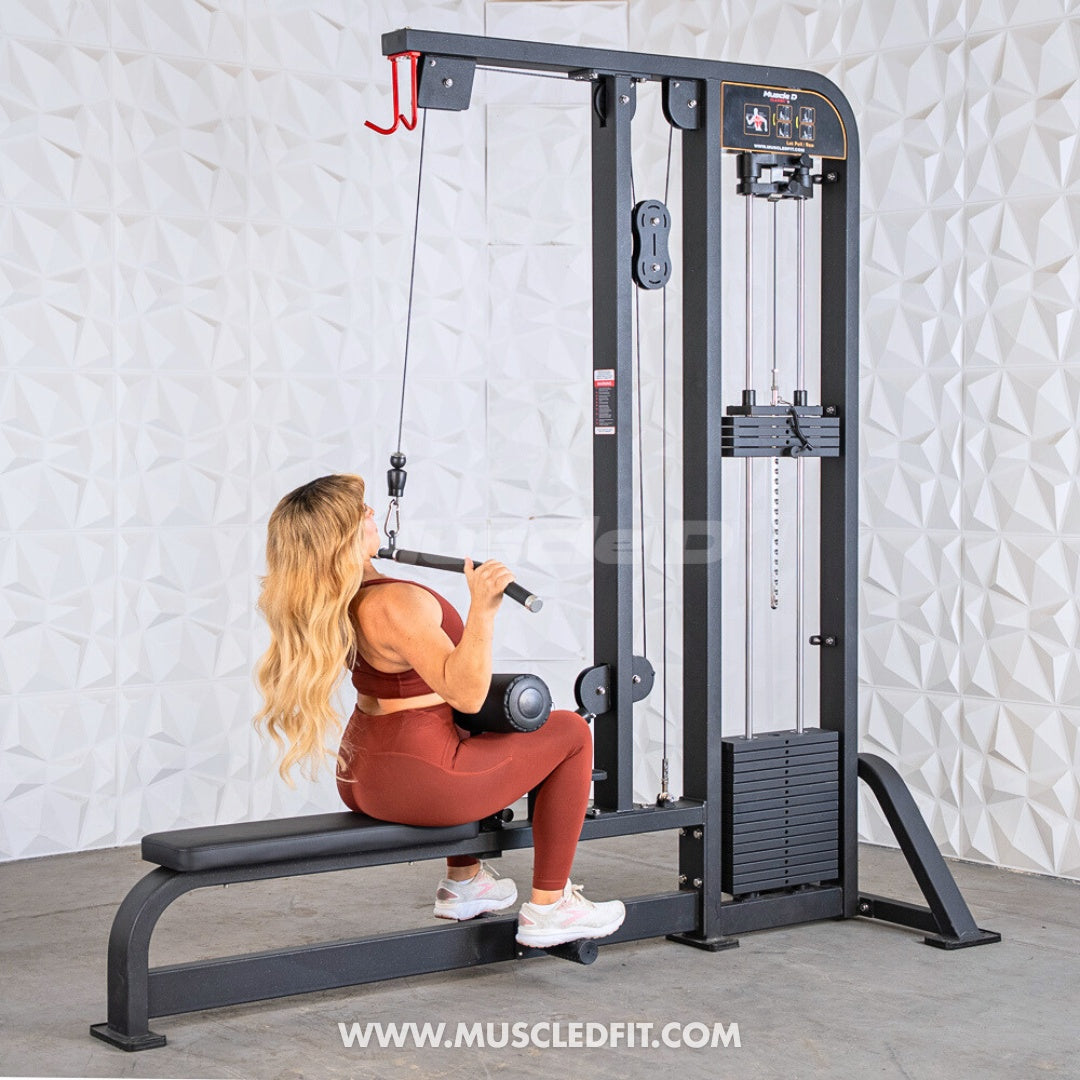 Muscle D Classic V2 Selectorized Lat Pulldown & Low Row Combo — 300 lb Stack | Commercial Grade
