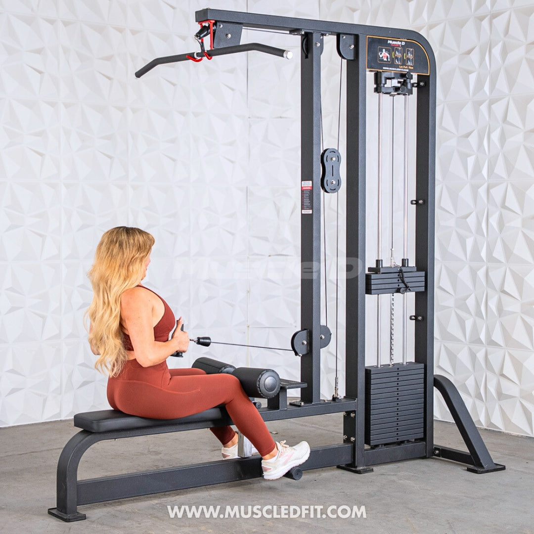 Muscle D Classic V2 Selectorized Lat Pulldown & Low Row Combo — 300 lb Stack | Commercial Grade