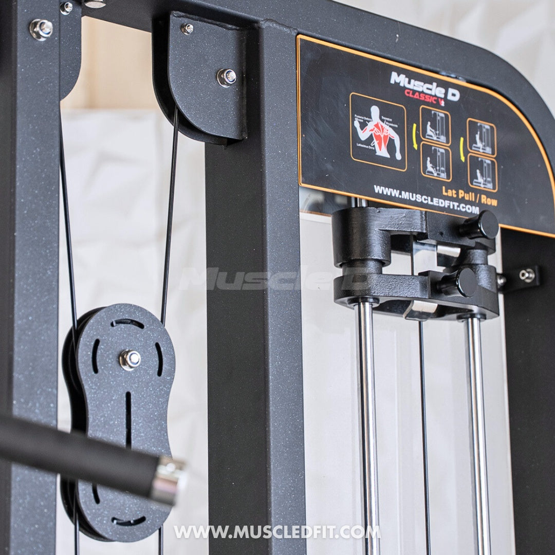 Muscle D Classic V2 Selectorized Lat Pulldown & Low Row Combo — 300 lb Stack | Commercial Grade