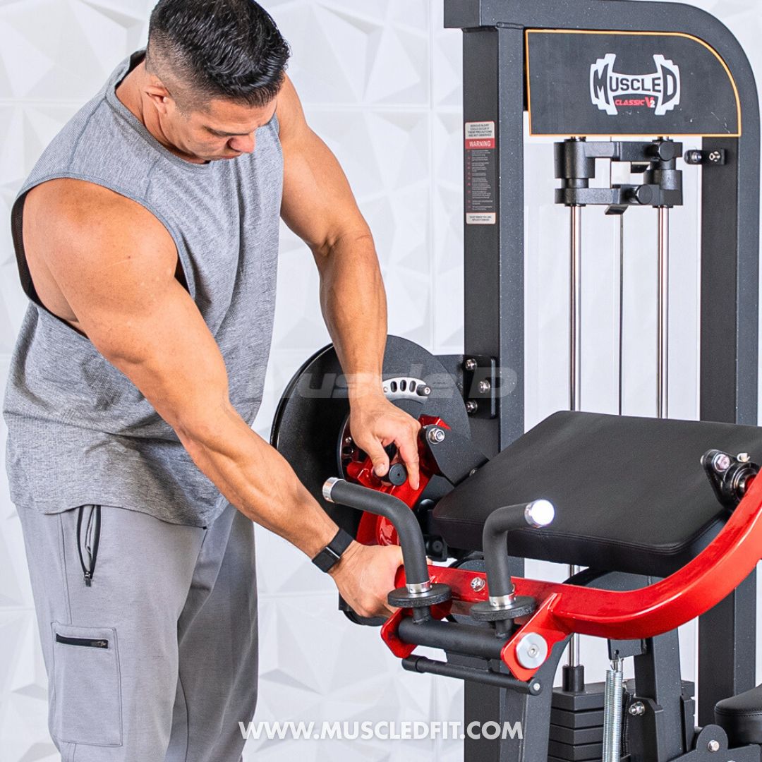 Muscle D Classic V2 Selectorized Biceps & Triceps Combo Machine — 150 lb Stack | Commercial Grade