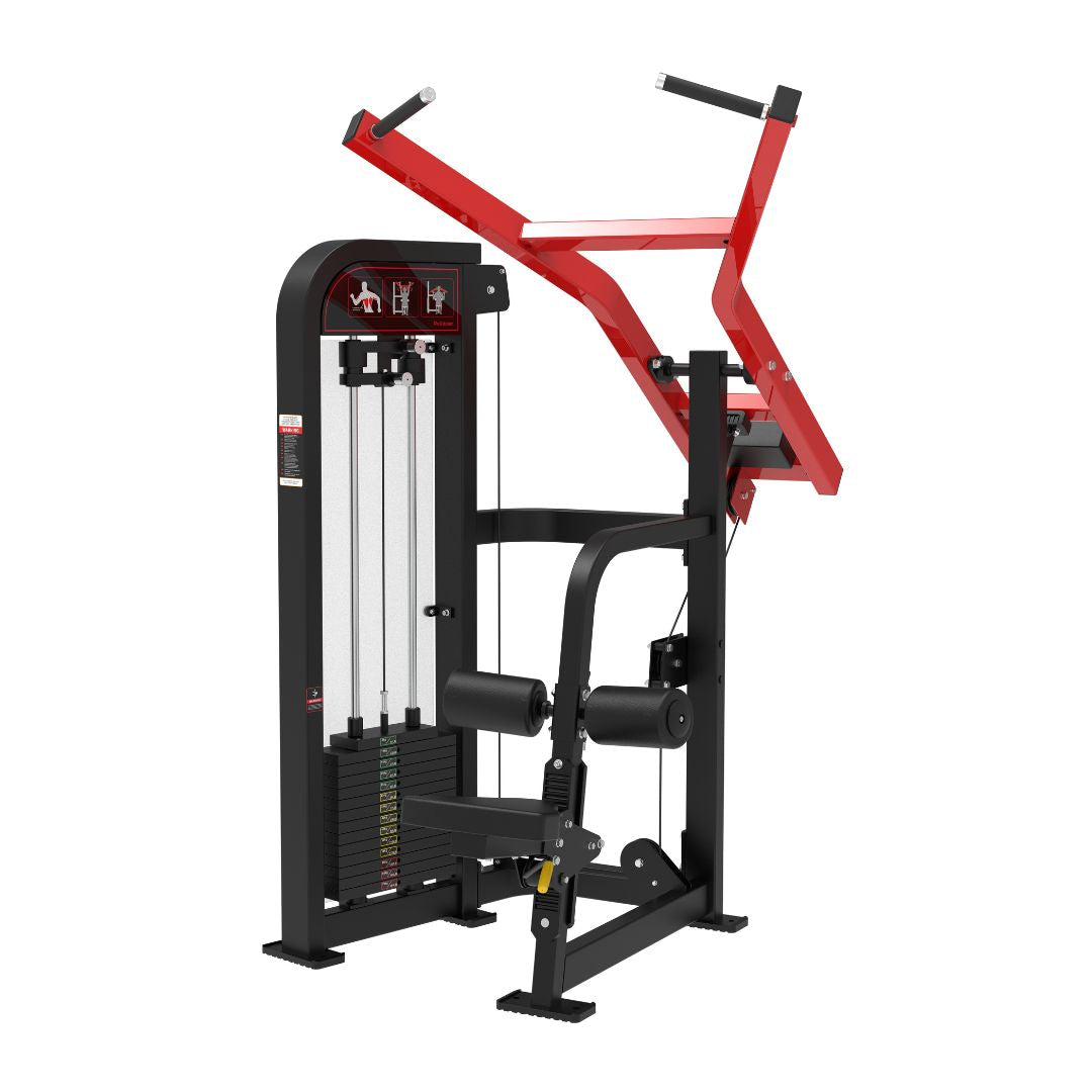 Muscle D Classic V2 Selectorized Seated Lat Pulldown Machine — 200 lb Stack | Commercial Grade