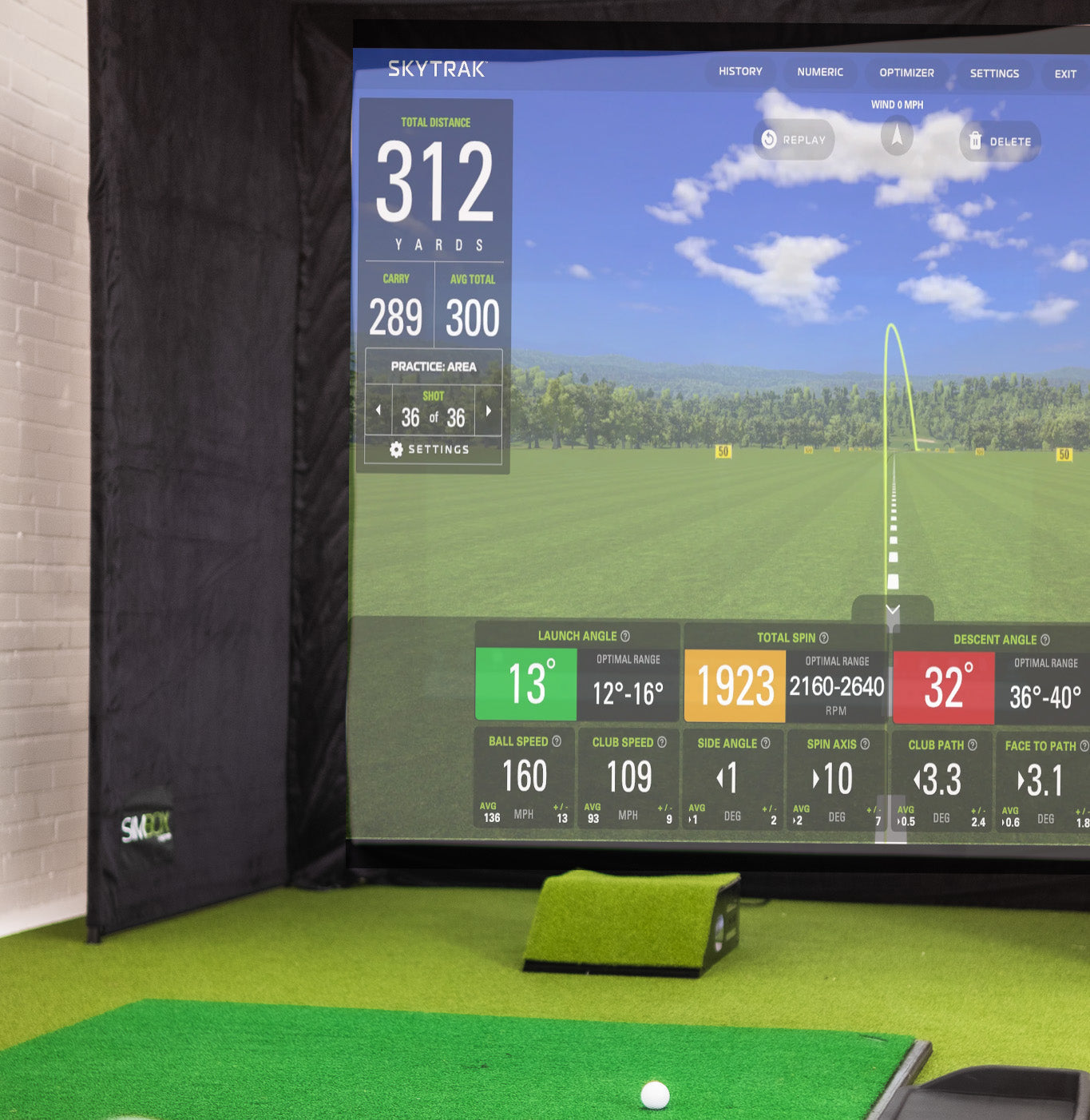 GolfBays SimBox Golf Simulator Enclosure | 7 Sizes | PRO+ Impact Screen, Frame & Free Side Barriers