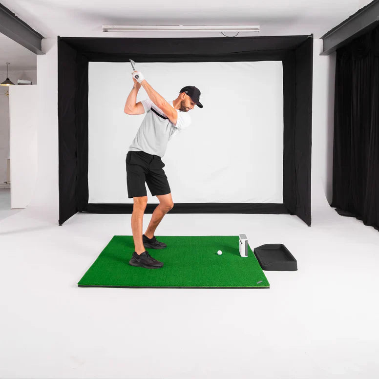 GolfBays EasySim Golf Simulator Enclosure — 10'9" W x 8'2" H | Integrated Impact Screen & Frame
