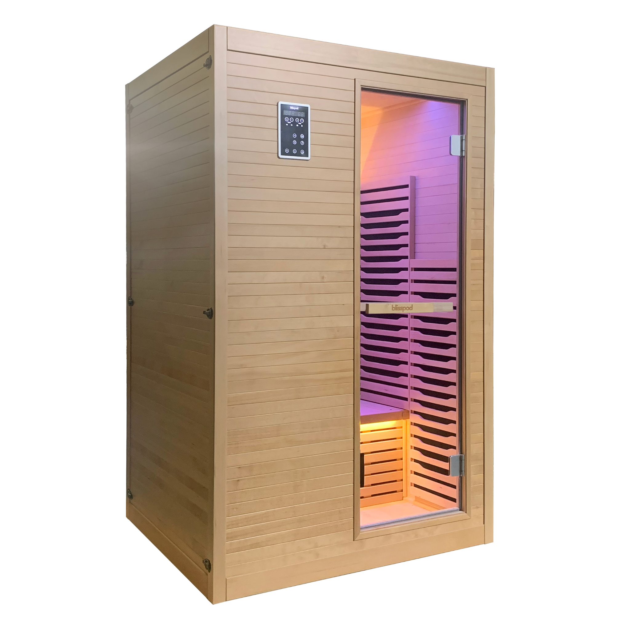 Blisspod Helsinki | Full Spectrum Infrared Sauna + Red Light Therapy | 2 Person | Ultra-Low EMF | Canadian Hemlock
