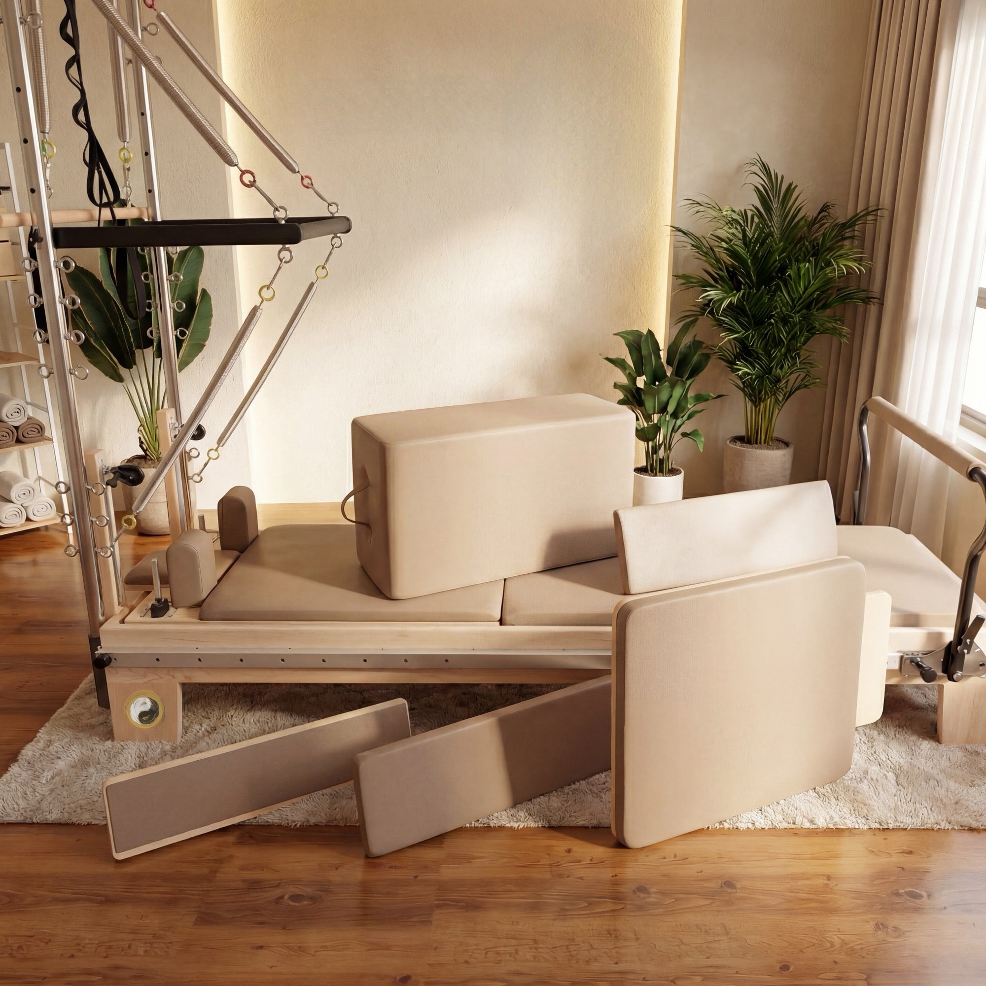 Nano Elite Half Trapeze - Adjustable Studio Pilates Reformer with Tower - RE09