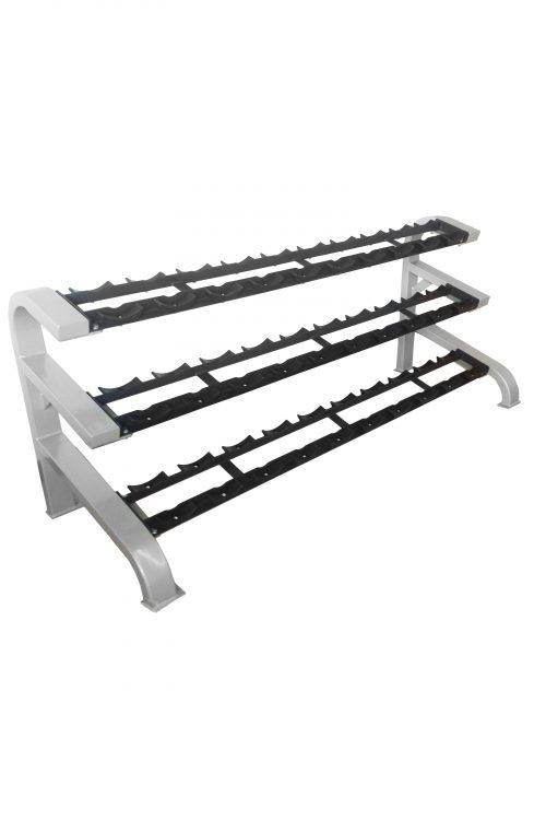 Muscle D Fitness 3-Tier Dumbbell Rack — 15 Pair Commercial Storage
