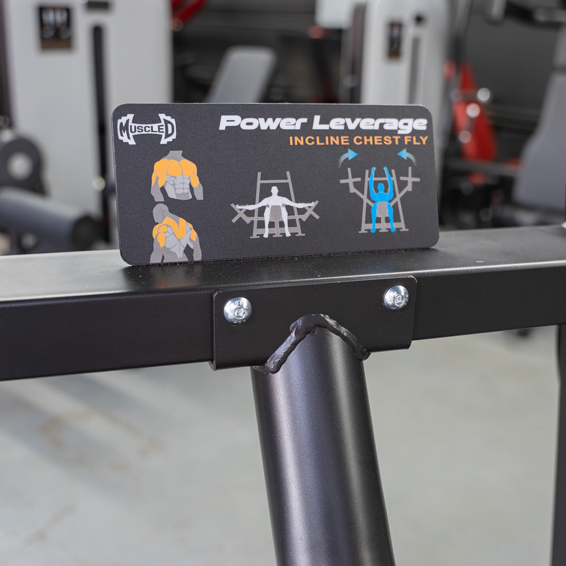 Muscle D Fitness Power Leverage V2 Incline Pec Fly — Iso-Lateral, Plate-Loaded, Commercial