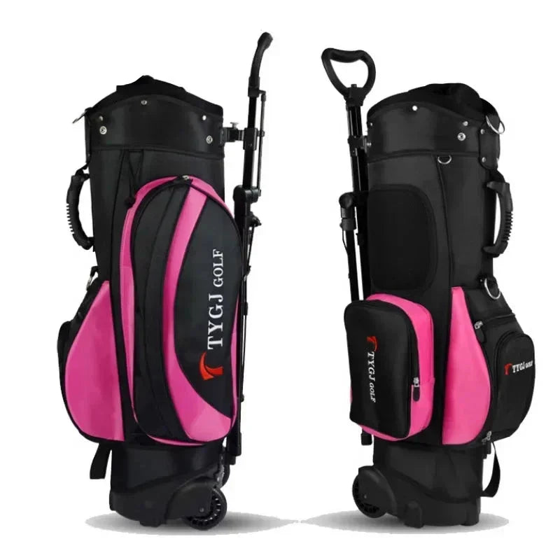 Large Capacity Golf Bag with Wheels & Ball Pack — Nylon Rack Bag