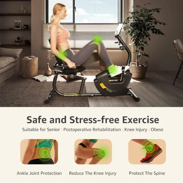 Recumbent Exercise Bike for Adults & Seniors | 9 Seat Positions | 8-Level Neodymium Magnetic | 300 lb Capacity