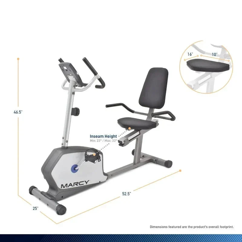 300lb Recumbent Bike with 8 Resistance Levels
