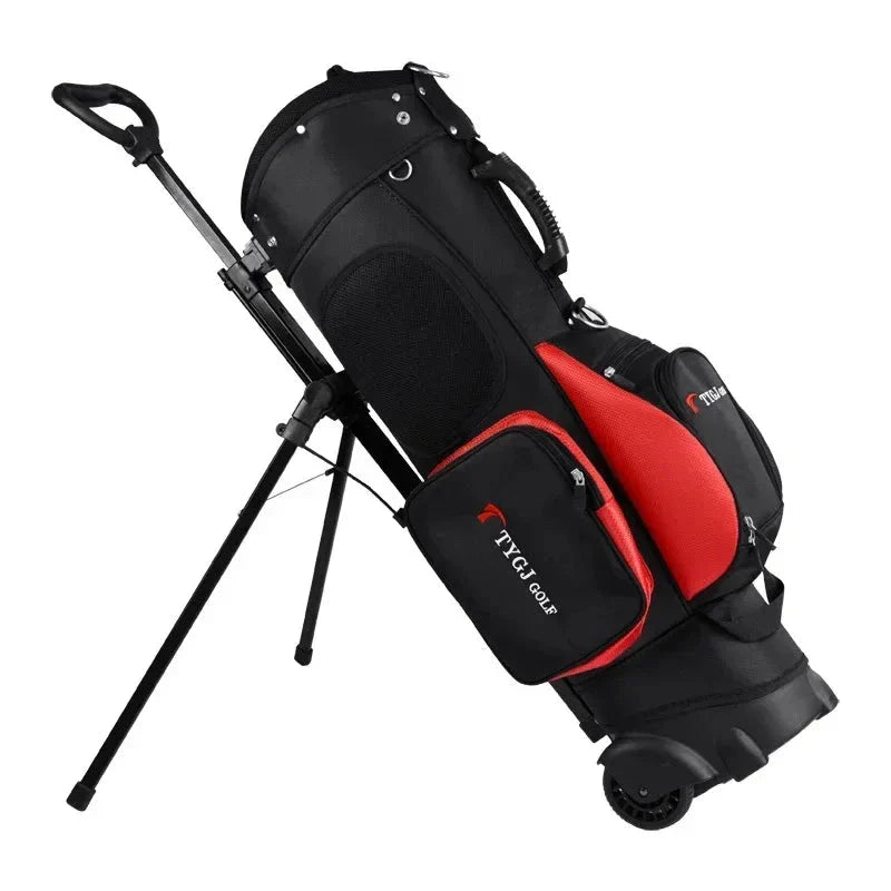 Large Capacity Golf Bag with Wheels & Ball Pack — Nylon Rack Bag