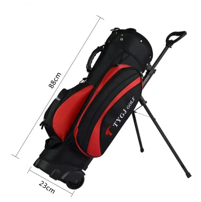 Large Capacity Golf Bag with Wheels & Ball Pack — Nylon Rack Bag