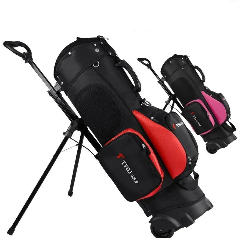 Large Capacity Golf Bag with Wheels & Ball Pack — Nylon Rack Bag