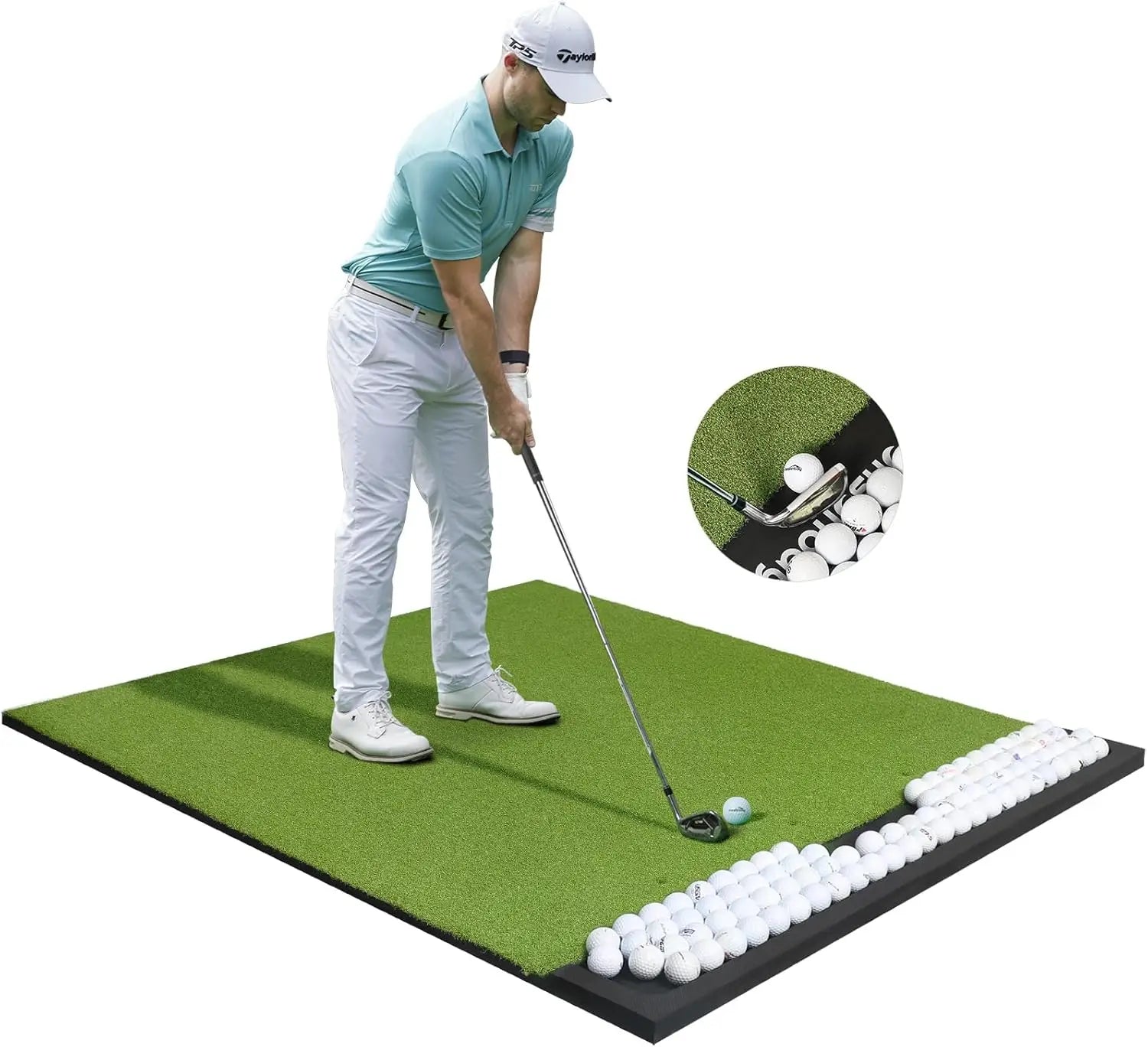 5x4ft Premium Golf Practice Mat with Ball Tray & Tees