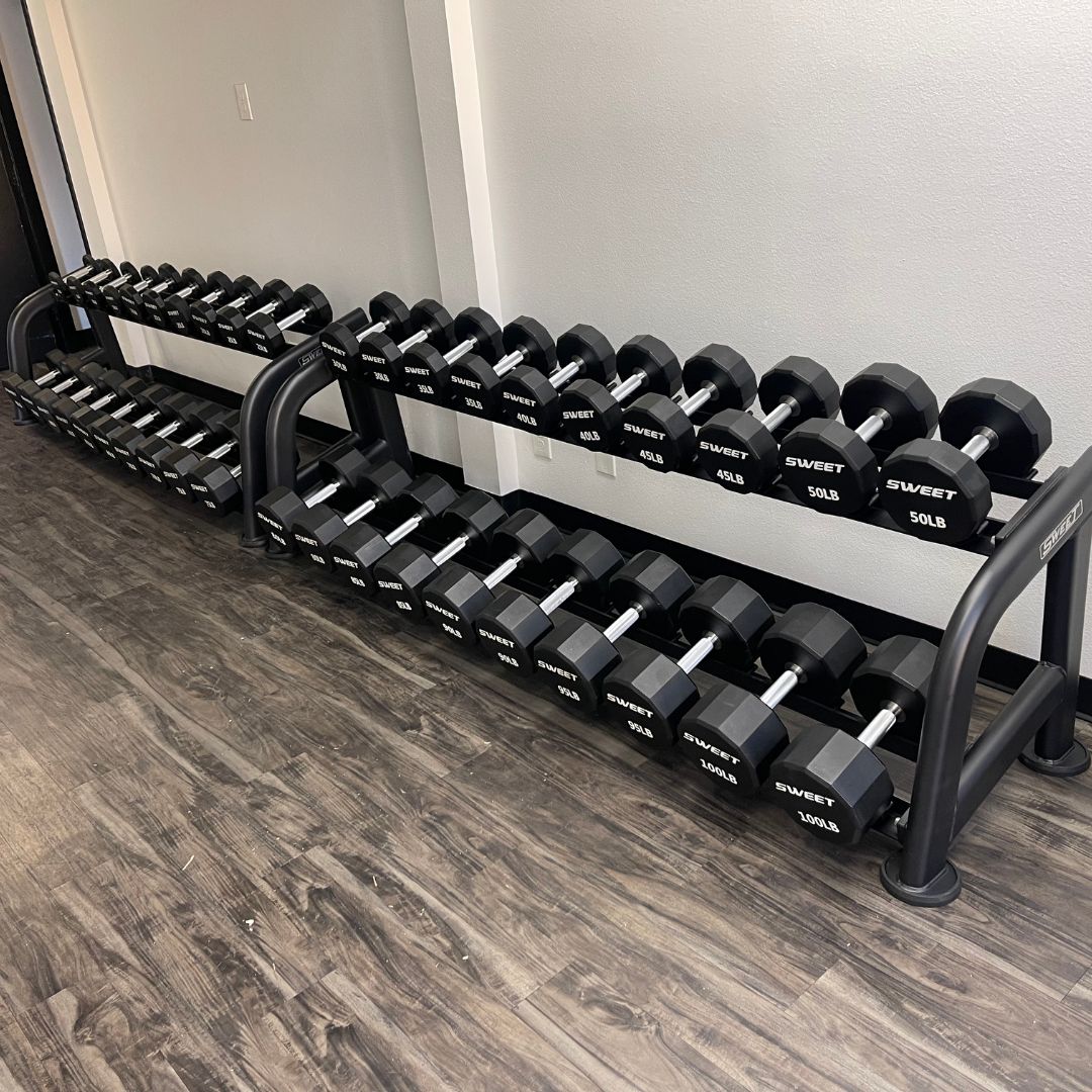 Muscle D Fitness Sweet Dumbbell Set — 5 to 100 lb (20 Pairs)