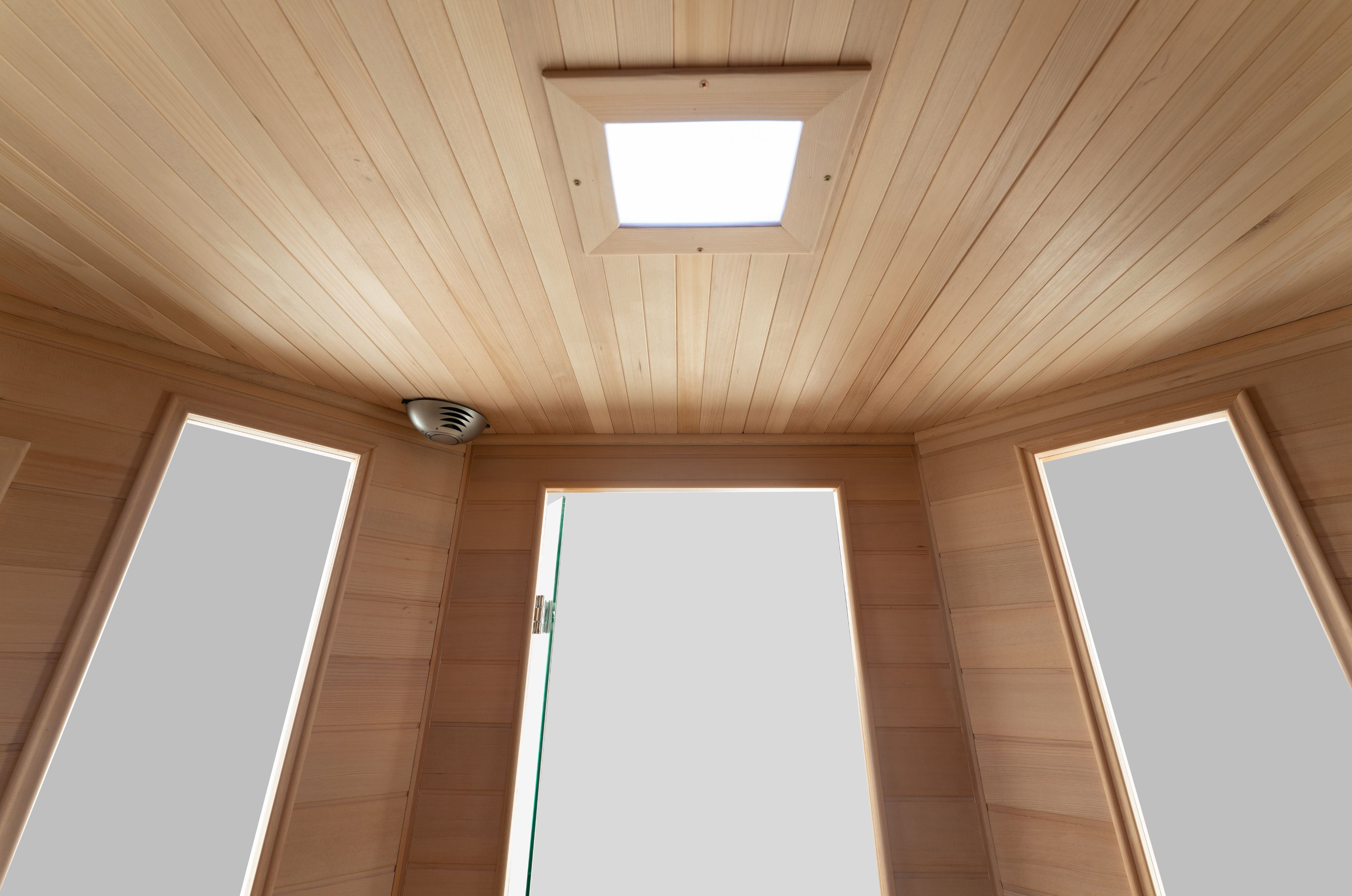 Blisspod Vienna Series | 4–5 Person Corner Far Infrared Sauna | Canadian Hemlock | 12 Heaters | Ultra-Low EMF