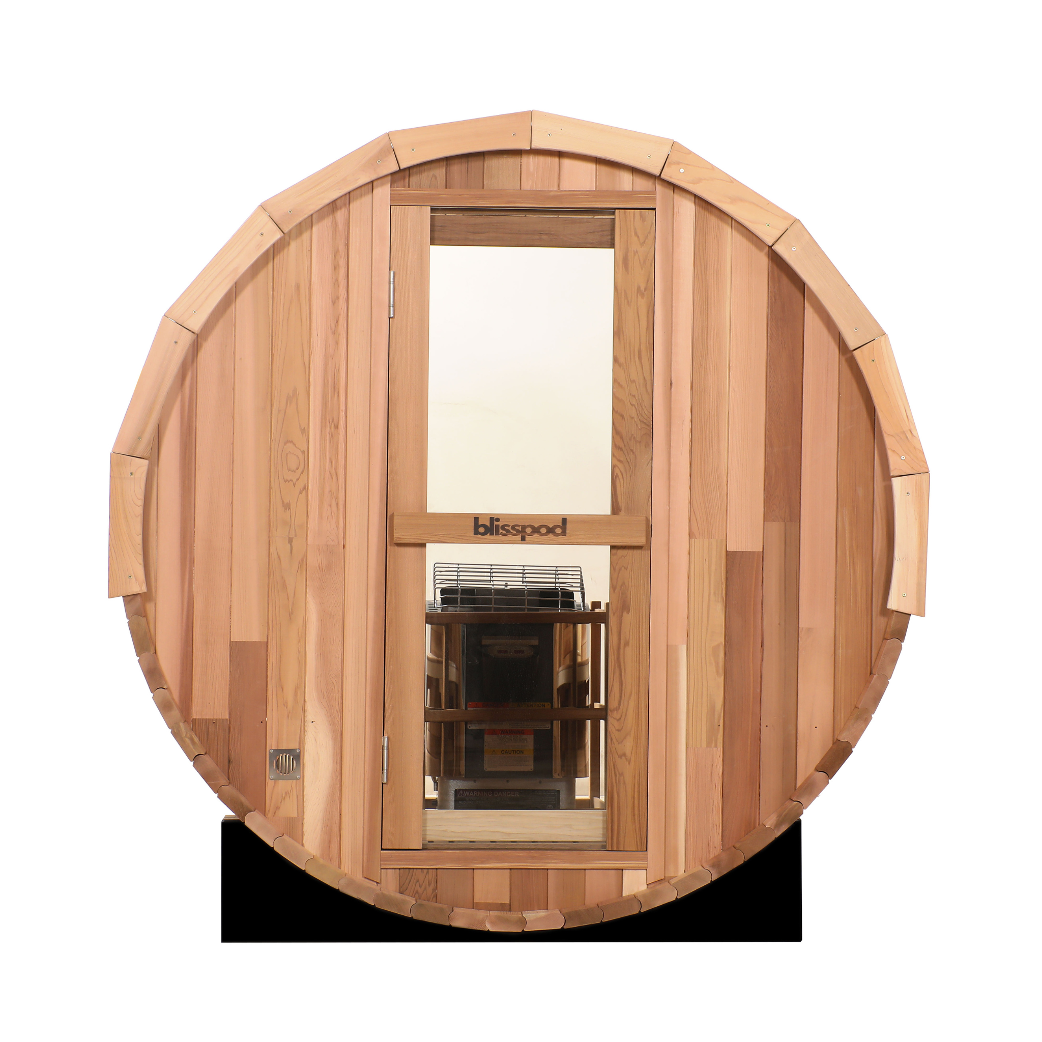 Blisspod Prague | Canadian Red Cedar Outdoor Barrel Sauna | Full Glass Back | 4 or 6 Person | 6000W