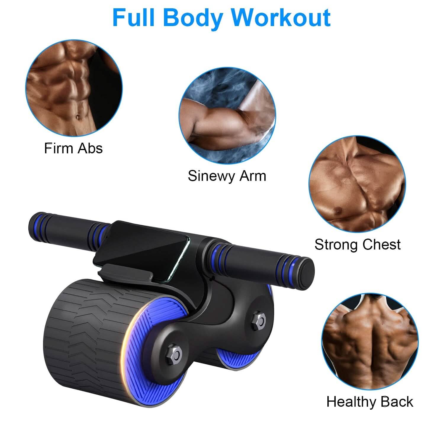 Pro AB Roller Wheel with Automatic Rebound & Knee Pad — Core Trainer