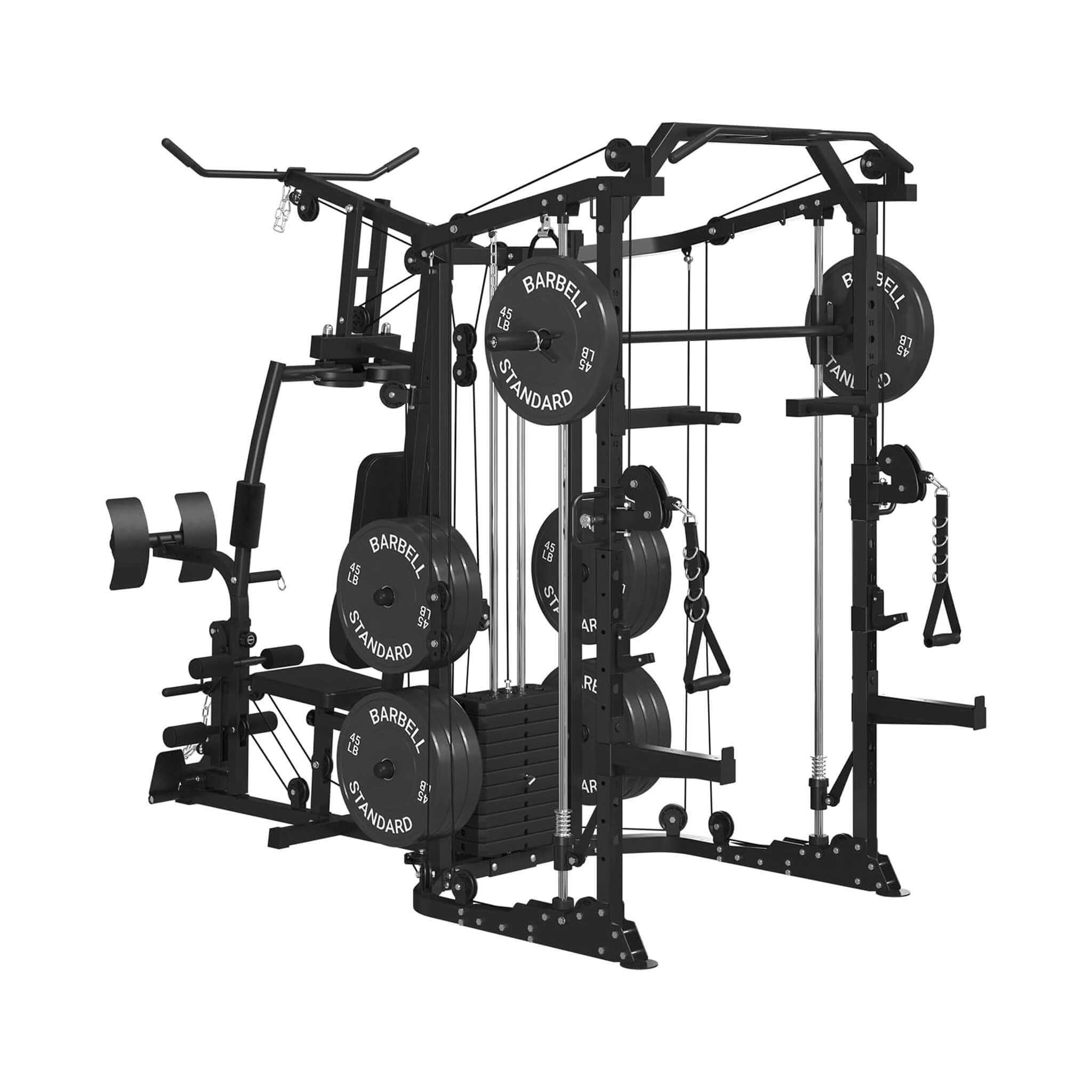 Rovix Dual Station Smith Machine & Cable Crossover — 16 Pulley Levels | Home Gym