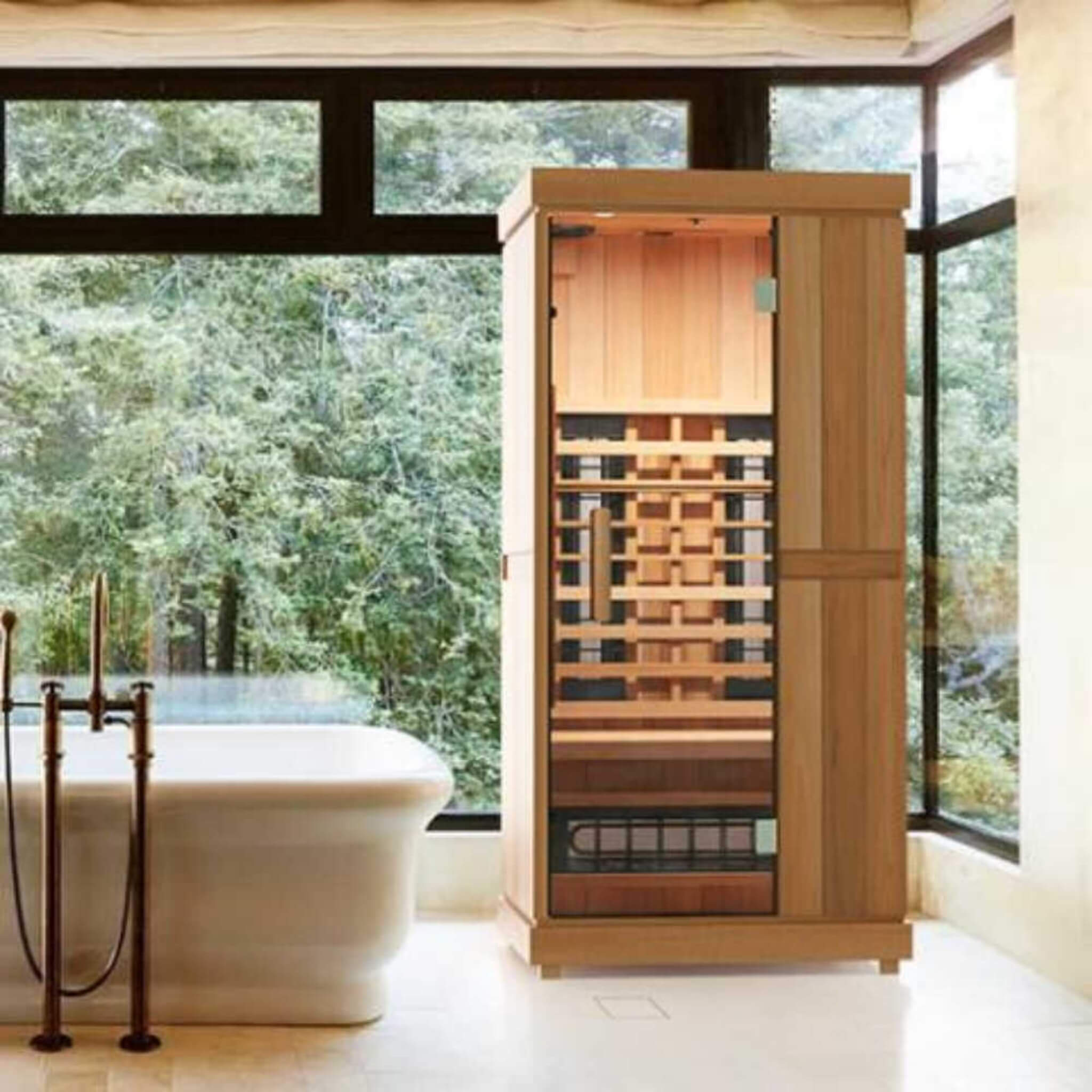 Finnmark FD-1 Full Spectrum Infrared Sauna — 1-Person | Cedar & Aspen | Bluetooth Audio
