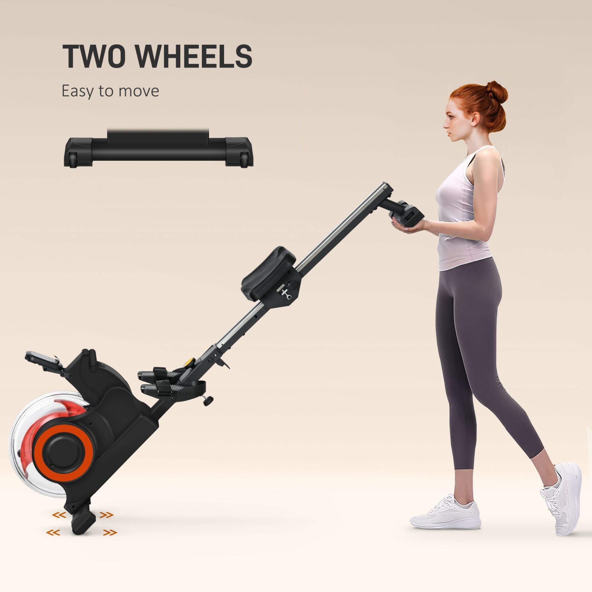 Rovix Foldable Water Rowing Machine — Self-Regulating Resistance | LCD Monitor | 264 lb Capacity