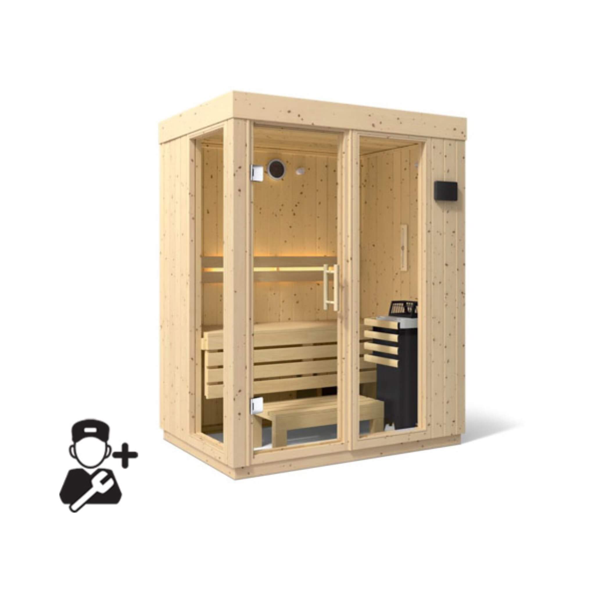 Kohler C1 Indoor Sauna | Scandinavian Spruce | FERO Heater | 2, 3 & 5 Person