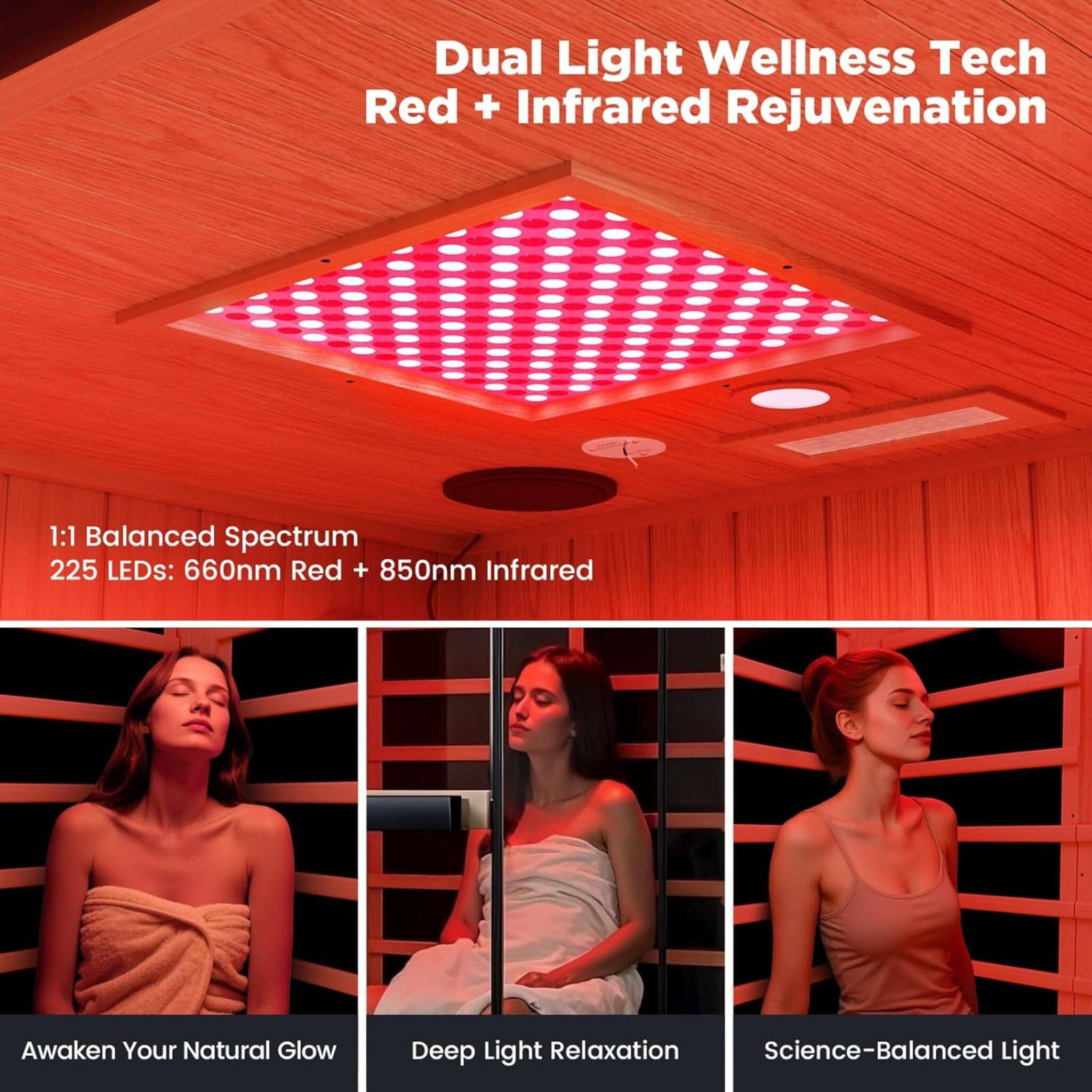 Thermora Pandora | Full-Spectrum Infrared Sauna for Two | Red Light Therapy + Himalayan Salt