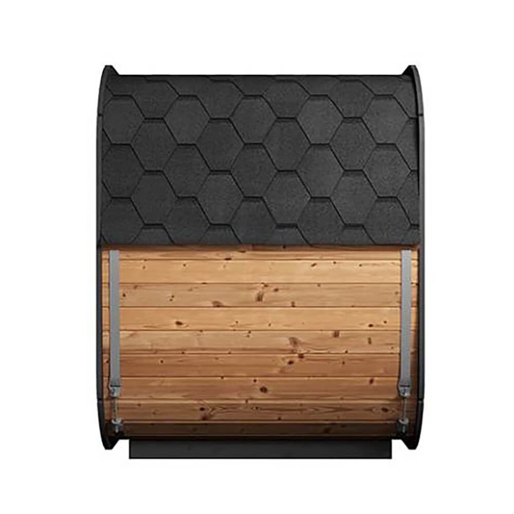 SaunaLife CL5G Cube-Series — 4-Person Outdoor Sauna | Thermo-Spruce | Full Glass Front