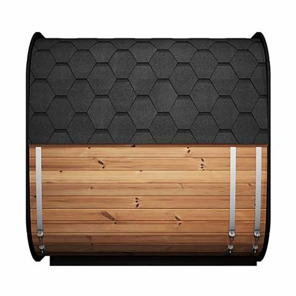 SaunaLife CL7G Cube-Series — 6-Person Outdoor Sauna | Thermo-Spruce | Full Glass Front