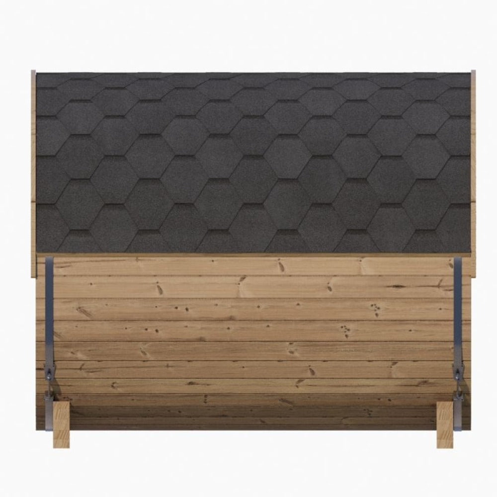 SaunaLife E8G Ergo Series — 6-Person Outdoor Barrel Sauna | Full Glass Front | Thermo-Spruce