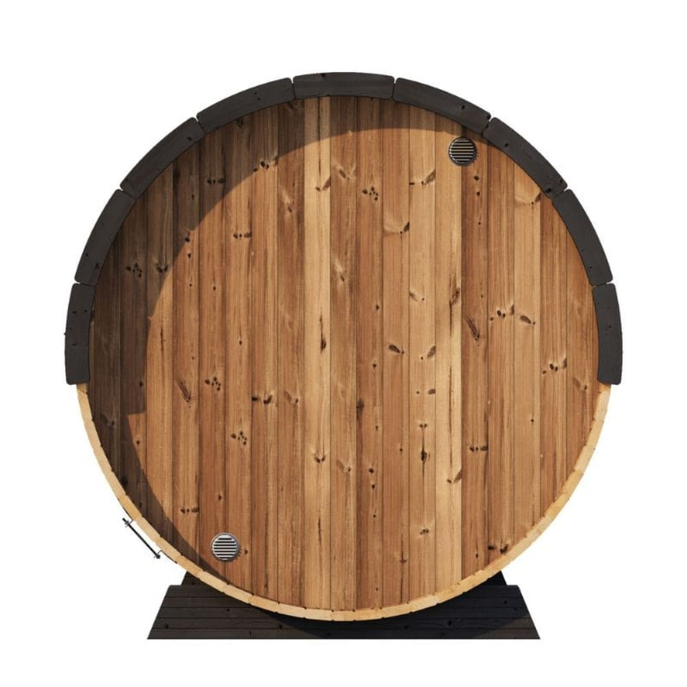 SaunaLife EE8G Ergo Series — 6-Person Outdoor Barrel Sauna | 7'7" Diameter | Full Glass Front