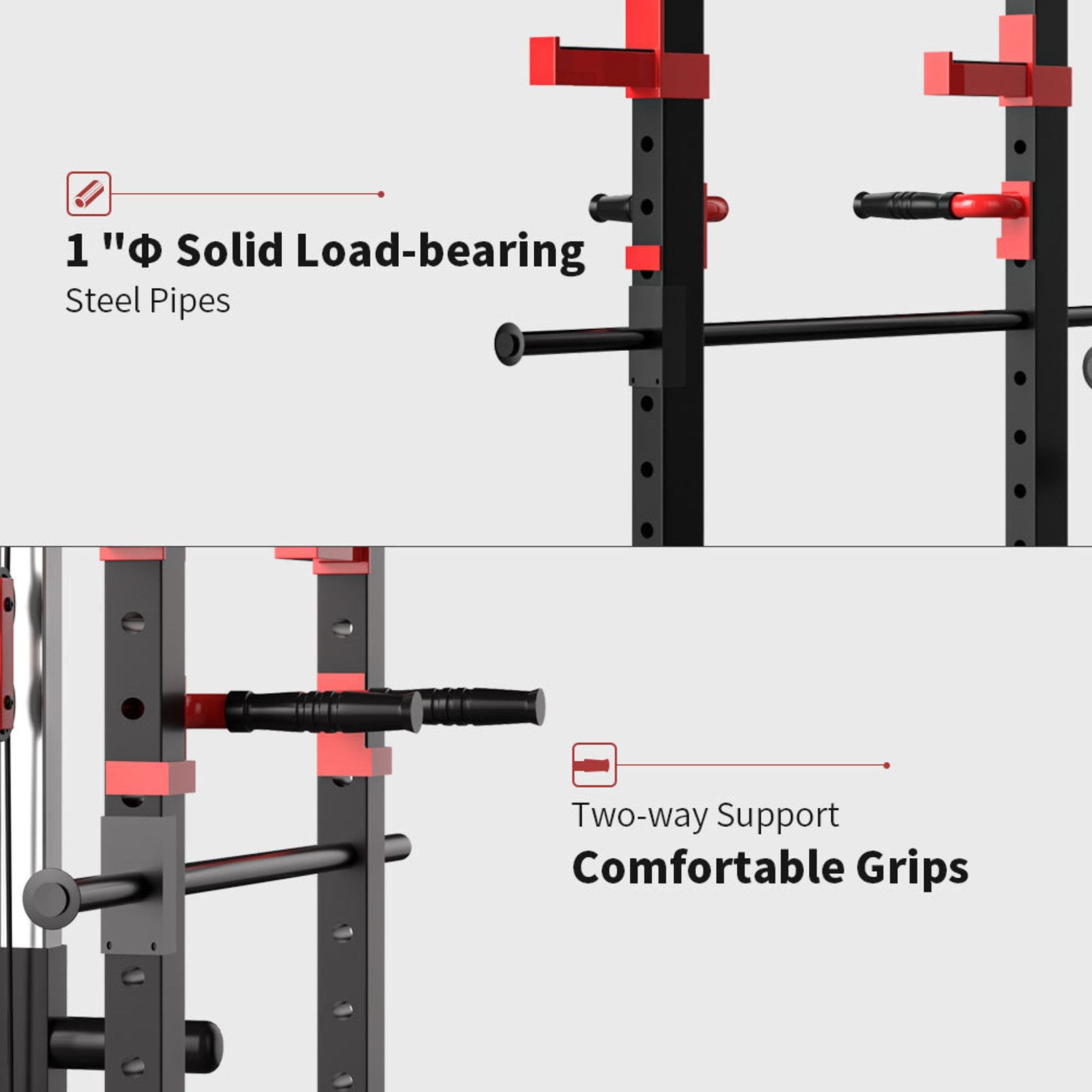Rovix 1,000 lb Squat Power Cage with Weight Bench — Includes 200 lb Bumper Plate Set