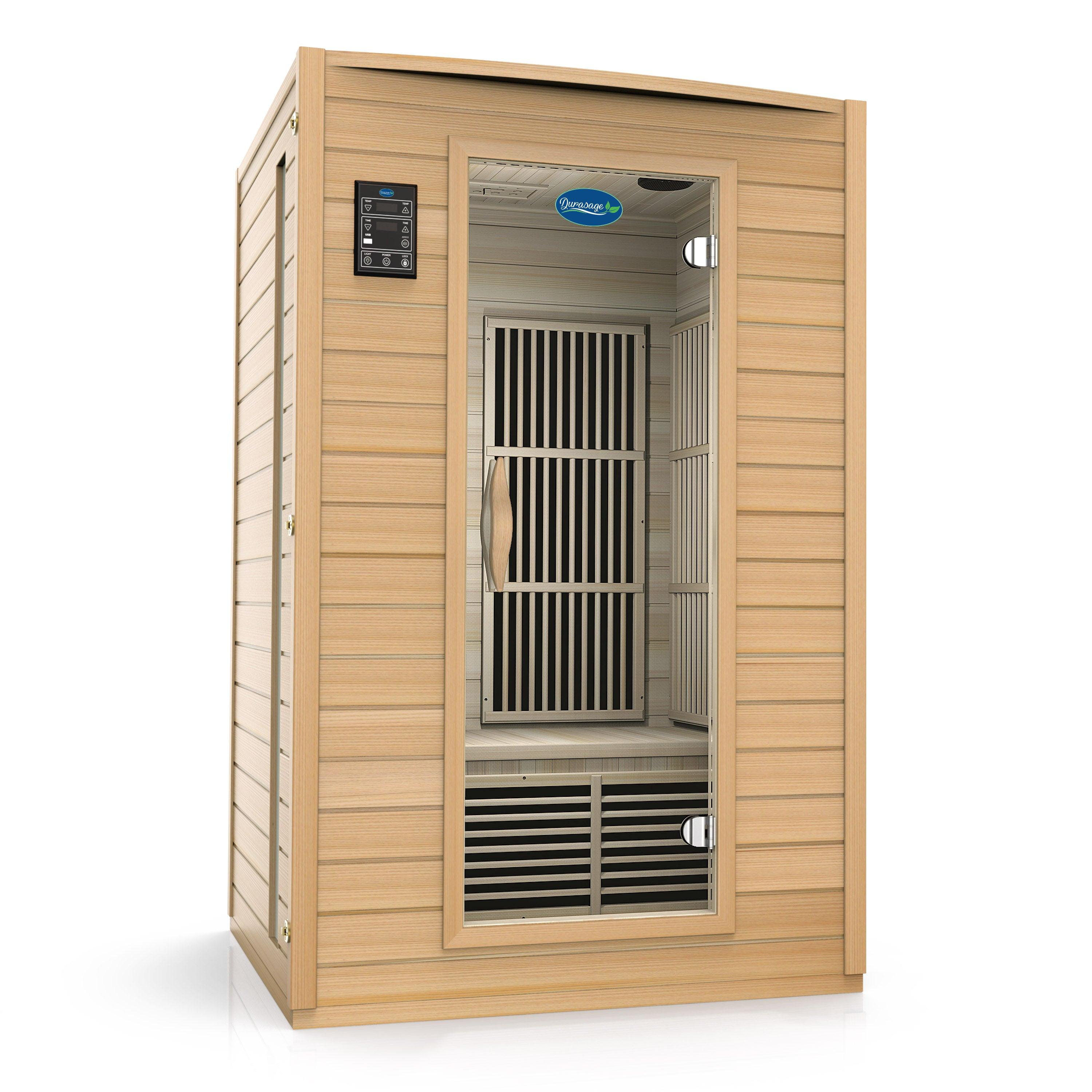 Durasage 2-Person FAR Infrared Sauna — Canadian Hemlock, Bluetooth Audio & Chromotherapy
