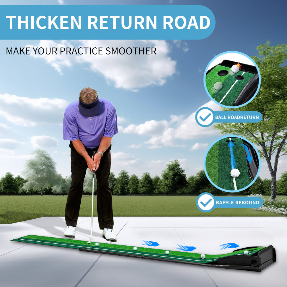 Premium Portable Golf Putting Mat | 8FT & 10FT | Practice at Home