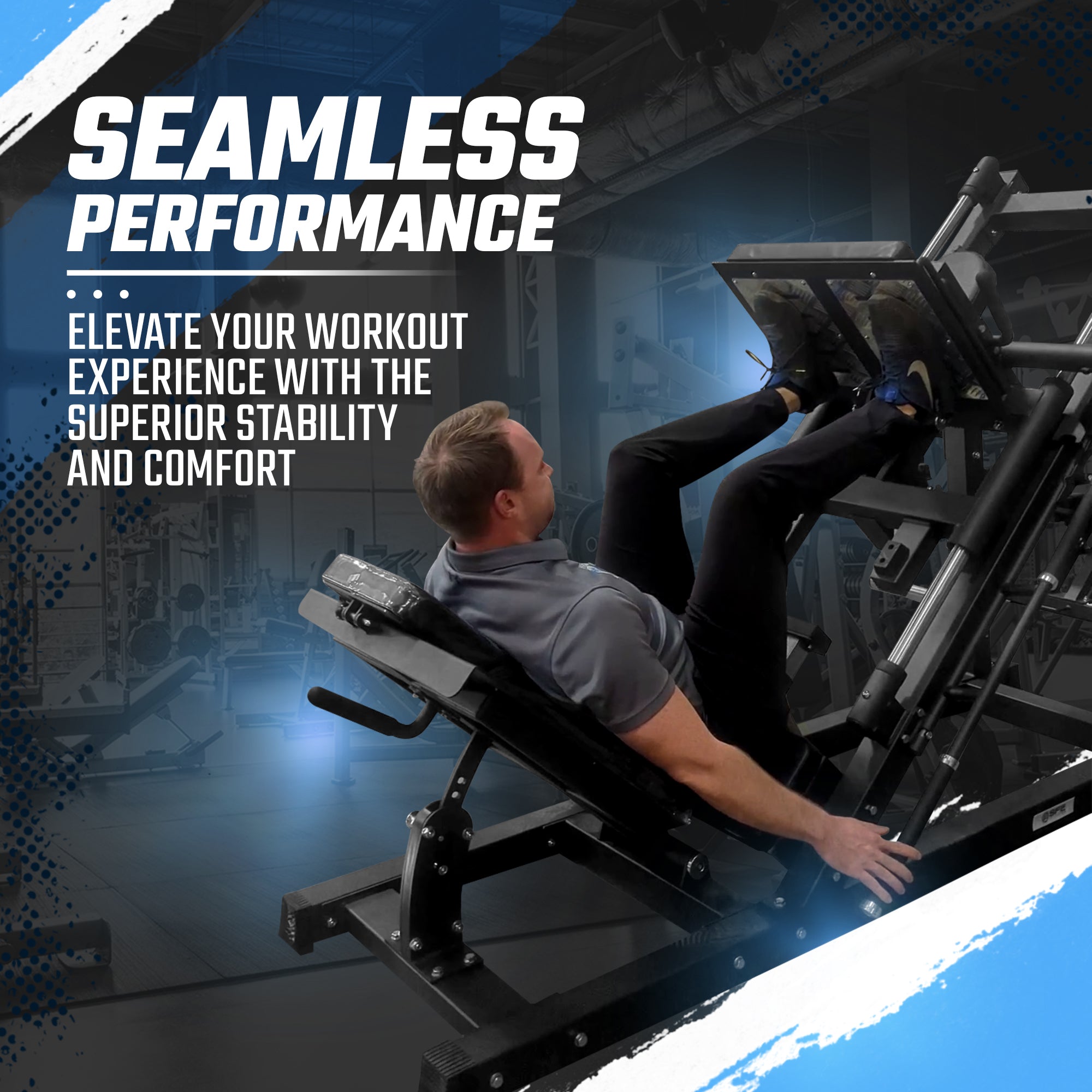 45° Plate-Loaded Leg Press & Hack Squat Combo — 538 lb Commercial Steel, Dual-Function