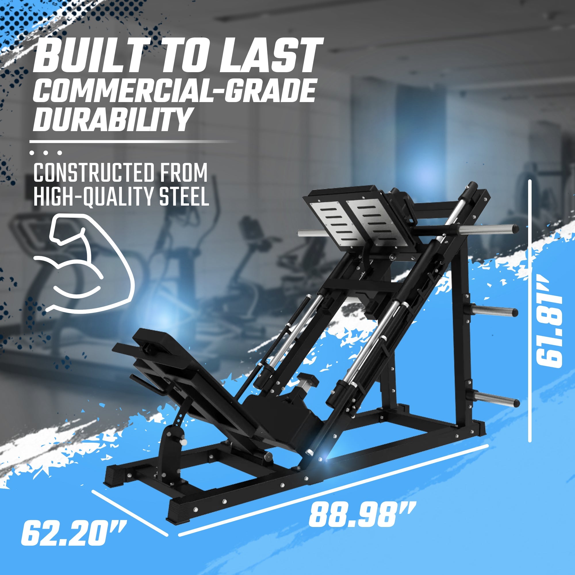 45° Plate-Loaded Leg Press & Hack Squat Combo — 538 lb Commercial Steel, Dual-Function
