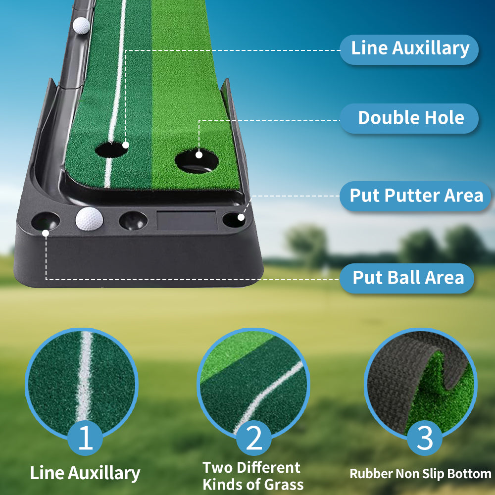 Premium Portable Golf Putting Mat | 8FT & 10FT | Practice at Home