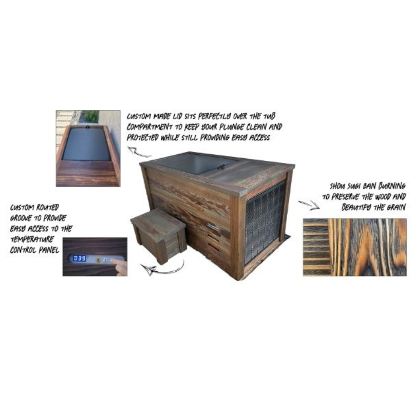 Kooru Handcrafted Redwood Cold Plunge Tub | Shou Sugi Ban | Ozone Filtration | 5 Finishes