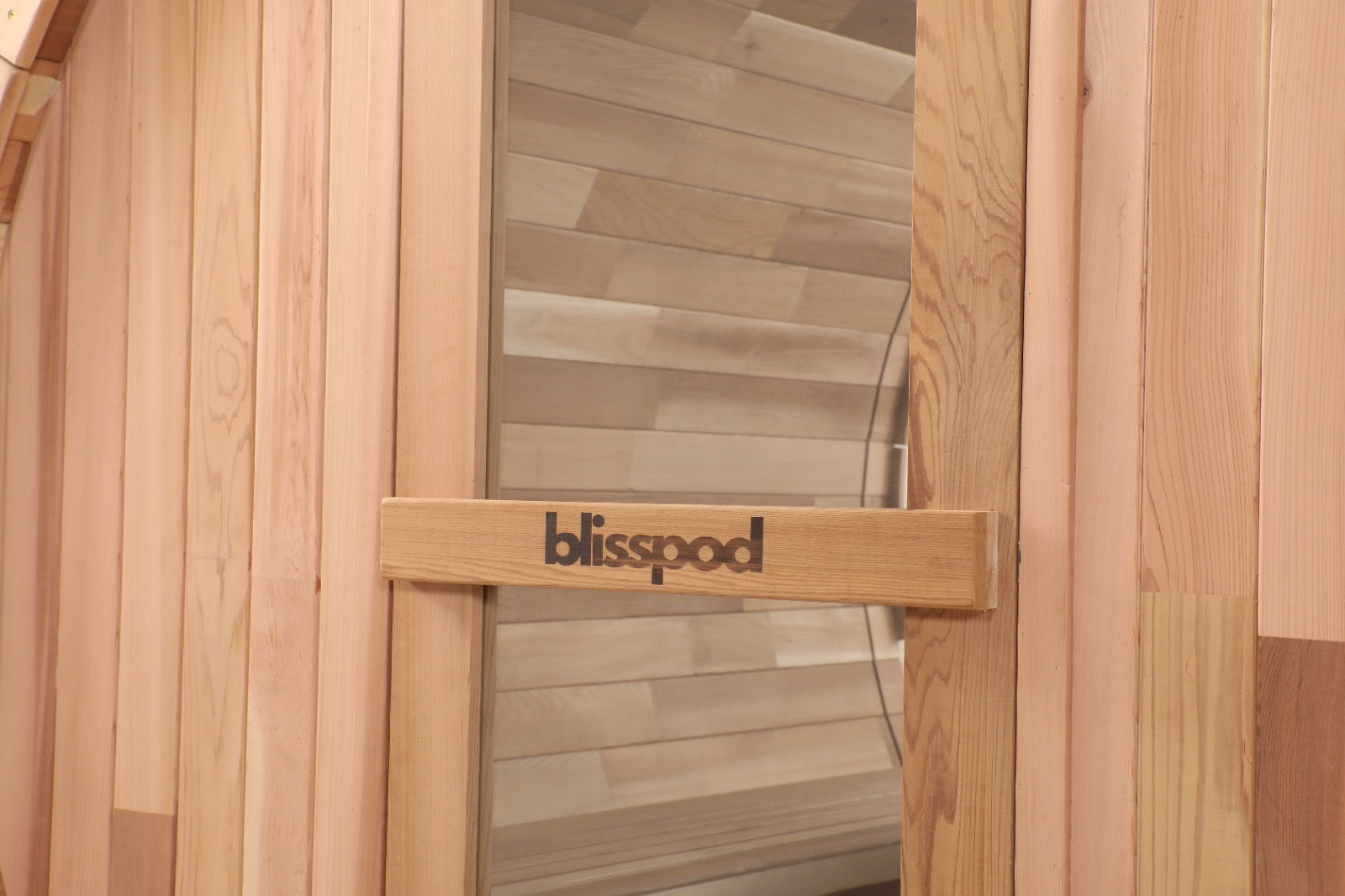 Blisspod Prague | Canadian Red Cedar Outdoor Barrel Sauna with Full Glass Back & Porch