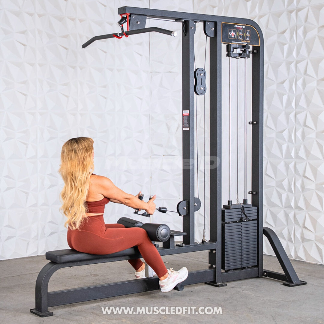 Muscle D Classic V2 Selectorized Lat Pulldown & Low Row Combo — 300 lb Stack | Commercial Grade