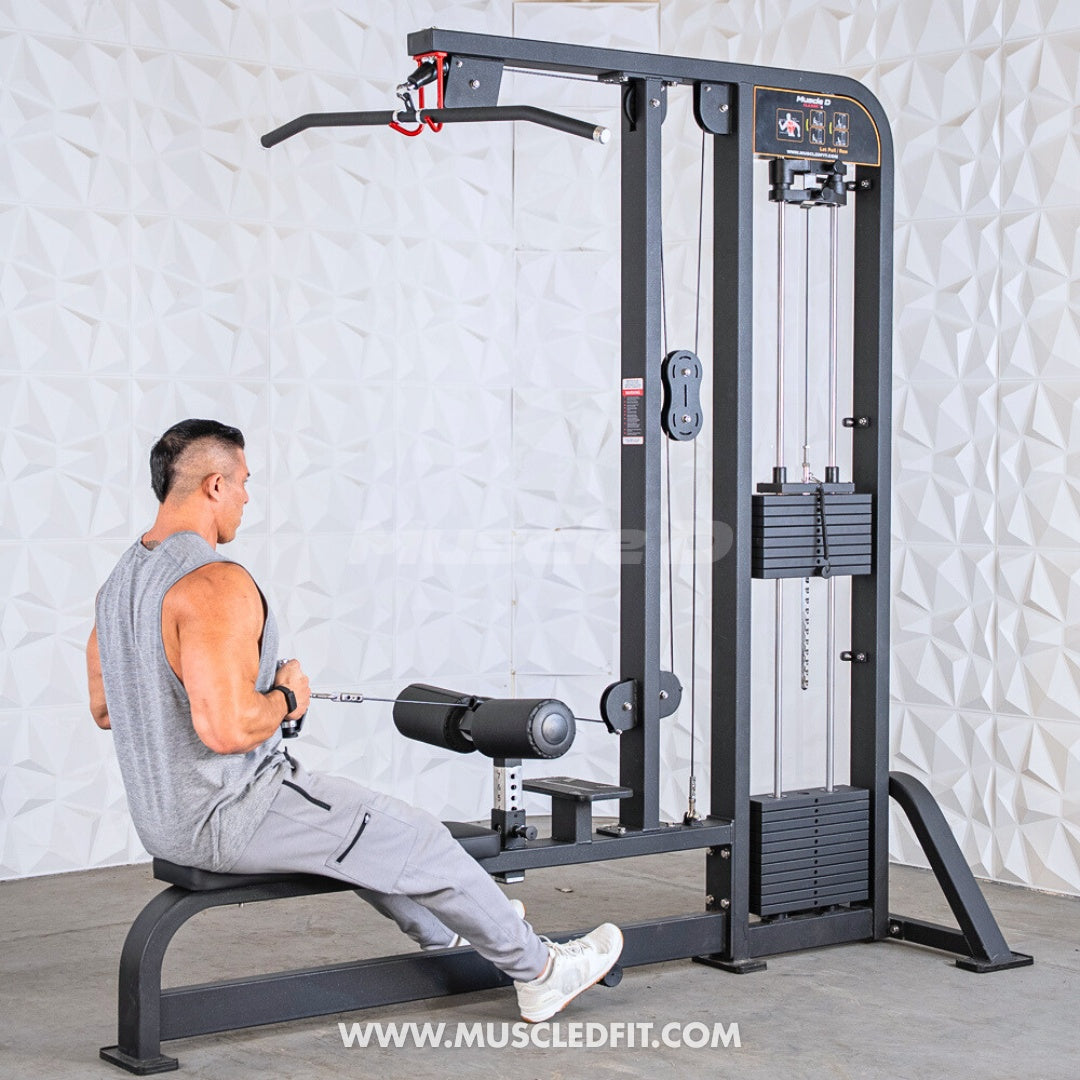 Muscle D Classic V2 Selectorized Lat Pulldown & Low Row Combo — 300 lb Stack | Commercial Grade