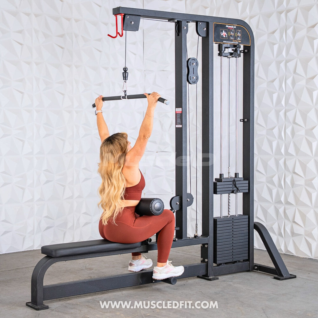 Muscle D Classic V2 Selectorized Lat Pulldown & Low Row Combo — 300 lb Stack | Commercial Grade